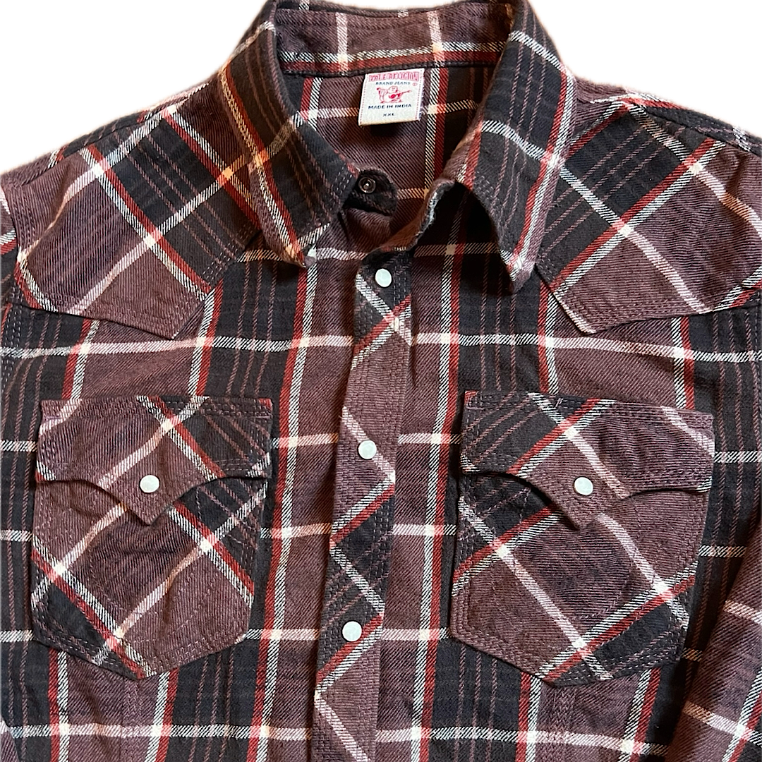 True Religion Plaid Button Up