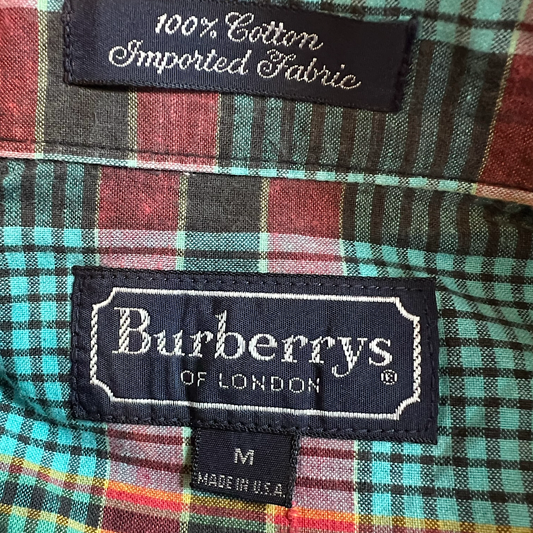 Vintage Burberry Plaid Button Up Shirt