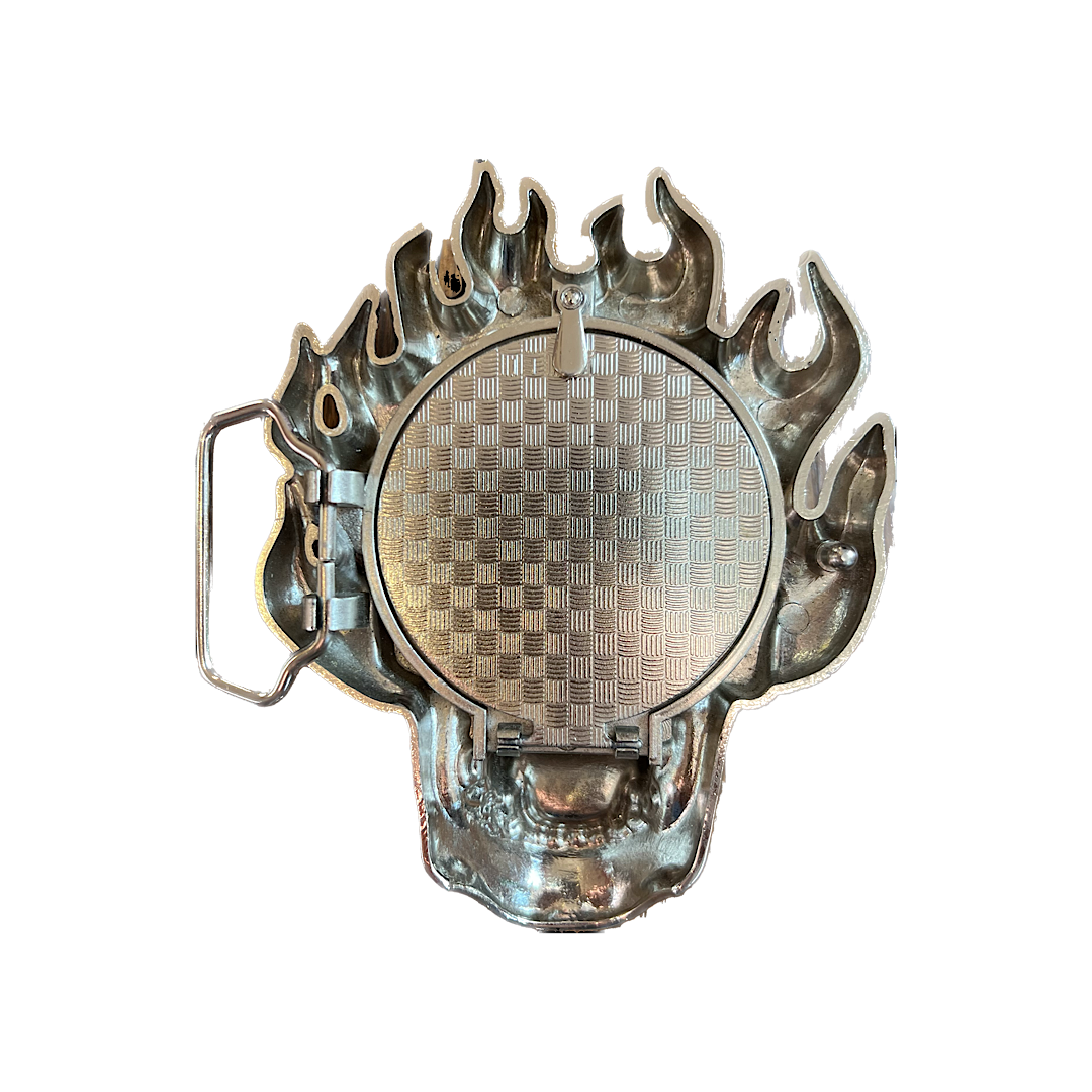 Flaming Skull Belt Buckle