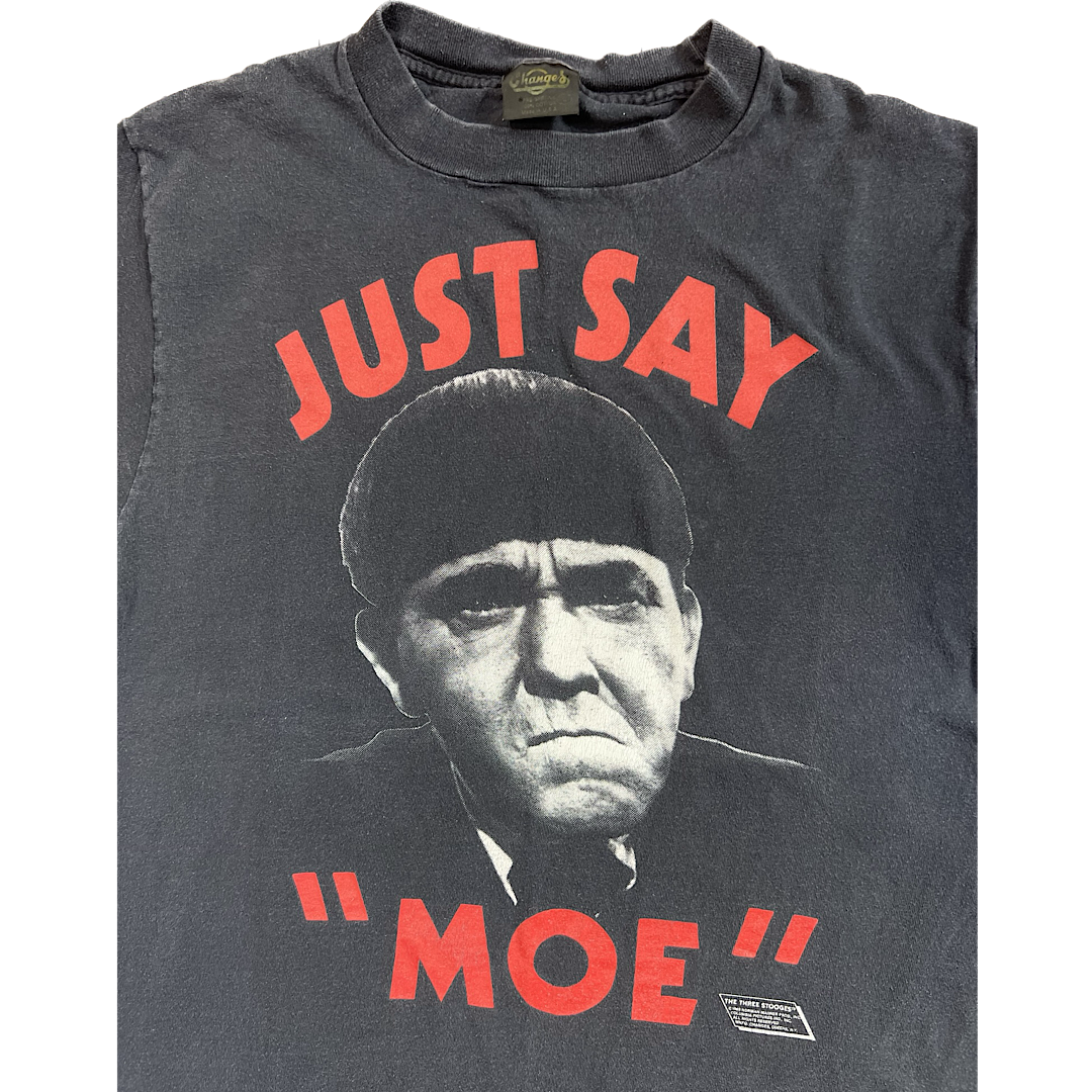 1989 Three Stooges Just Say Moe Tee