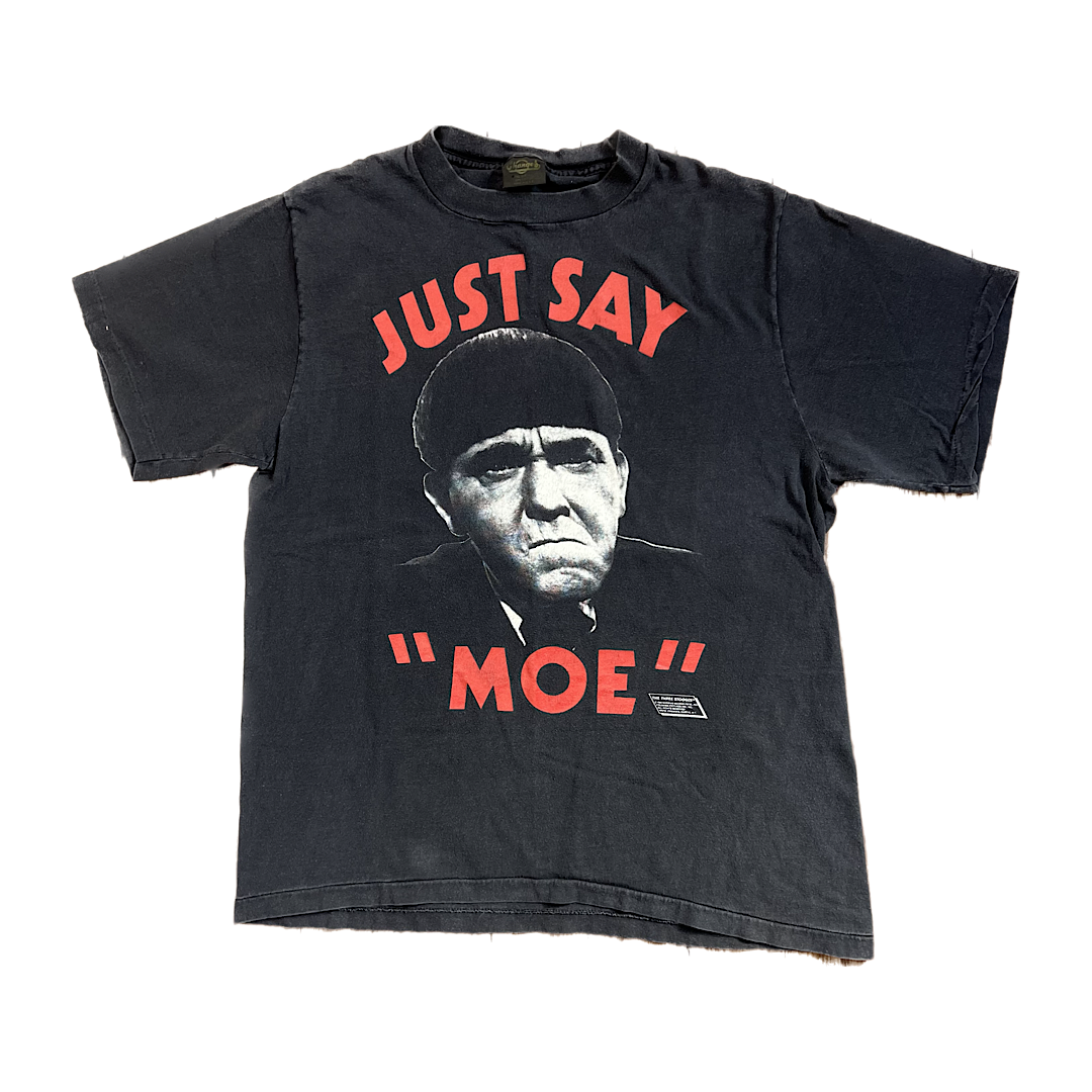 1989 Three Stooges Just Say Moe Tee