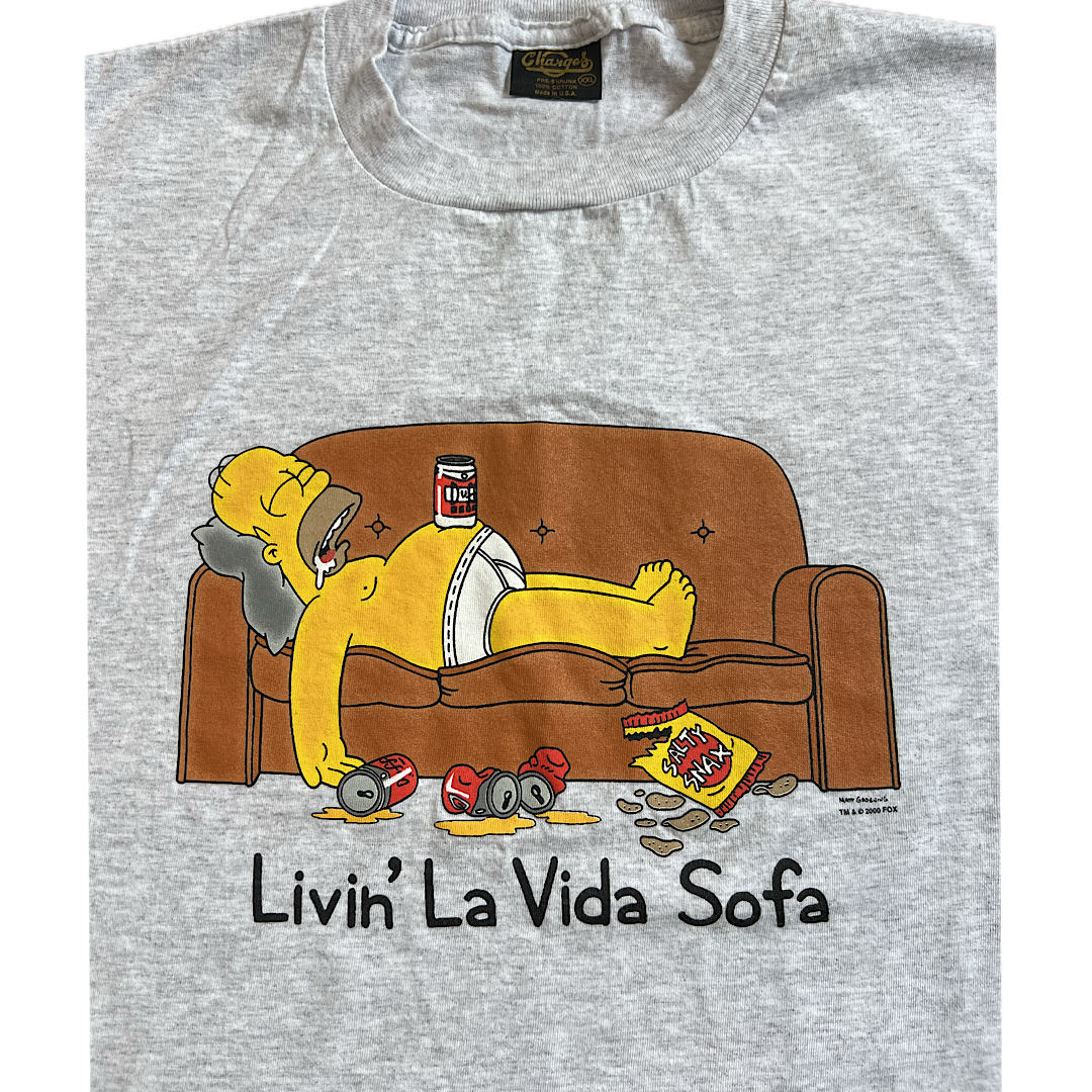 Vintage The Simpsons Livin La Vida Sofa Tee