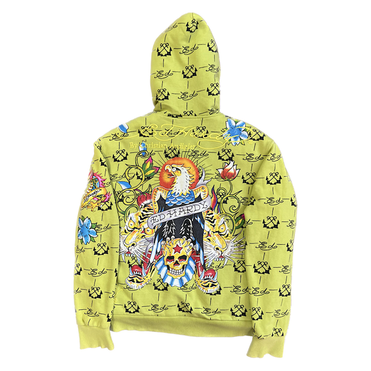 Y2K Ed Hardy Fur Hoodie